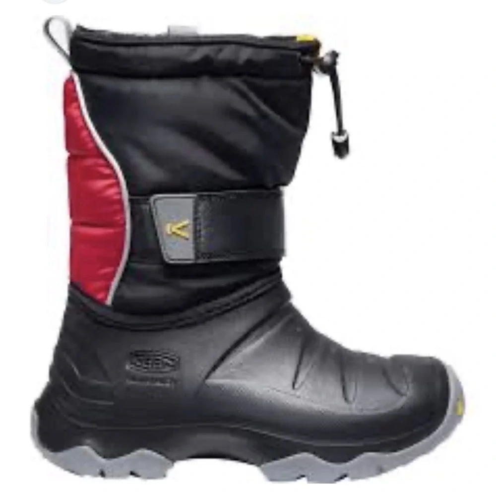 KEEN Lumi II Boot Waterproof Size 24 US 8 Black Red Carpet Insulated‎